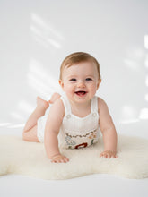Load image into Gallery viewer, Jungle Pals Playsuit | Cotton Muslin Baby Romper | White
