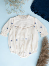 Load image into Gallery viewer, Baby Girl Romper | Cotton Jamdani | Polka Dot
