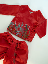 Load image into Gallery viewer, Jamna Set for Newborn Boys | Chanderi Silk | Red
