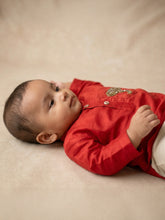 Load image into Gallery viewer, Royal Elephant | Boys Chanderi Silk Kurta and Pyjama | Red

