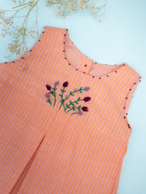 Load image into Gallery viewer, Vintage Frock | Handwoven Cotton | Pink and Orange Stripe
