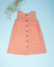 Load image into Gallery viewer, Vintage Frock | Handwoven Cotton | Pink and Orange Stripe
