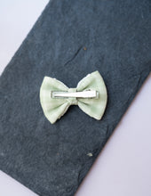 Load image into Gallery viewer, Green Check Mini Bow for Infants |Hair Clip | Headband
