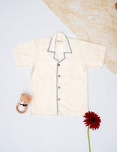 Load image into Gallery viewer, Handwoven Cotton Shirt for Kids |  Spread Collar | Off-White
