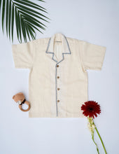 Load image into Gallery viewer, Handwoven Cotton Shirt for Kids |  Spread Collar | Off-White
