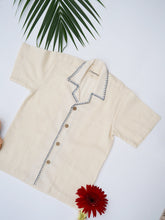 Load image into Gallery viewer, Handwoven Cotton Shirt for Kids |  Spread Collar | Off-White
