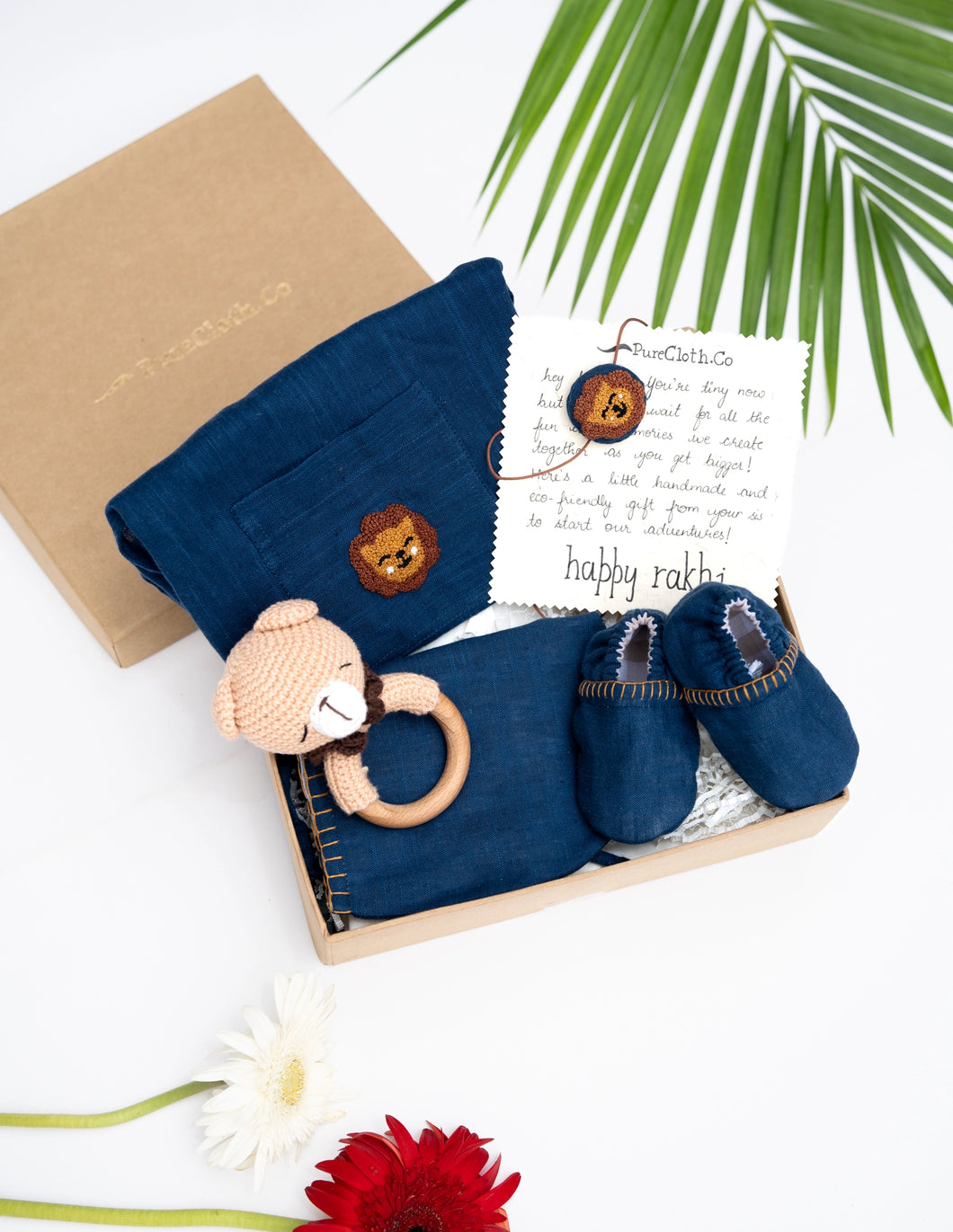 My First Eco-friendly Rakhi Gift Box For Little Brother |Blue Lion