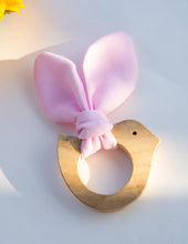 Load image into Gallery viewer, Bunny Ear Wooden Rattle Teether| Pink
