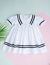 Load image into Gallery viewer, Sailor Dress for Girls | Cotton | White
