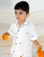 Load image into Gallery viewer, Handwoven Cotton Shirt for Kids | Classic Collar | Jamdani Weave
