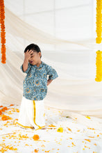 Load image into Gallery viewer, Cotton Shirt for Kids | Classic Collar | Indigo Print
