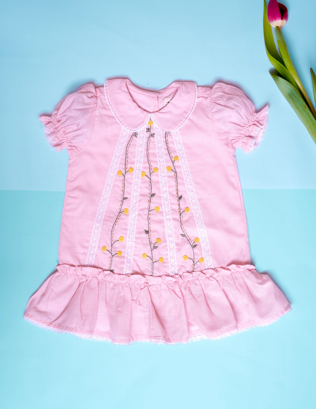 Lace Dress for Girls | Cotton | Pink