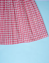 Load image into Gallery viewer, Blush Check Belle| Pink Check Wrap Dress
