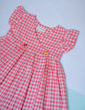 Load image into Gallery viewer, Blush Check Belle| Pink Check Wrap Dress
