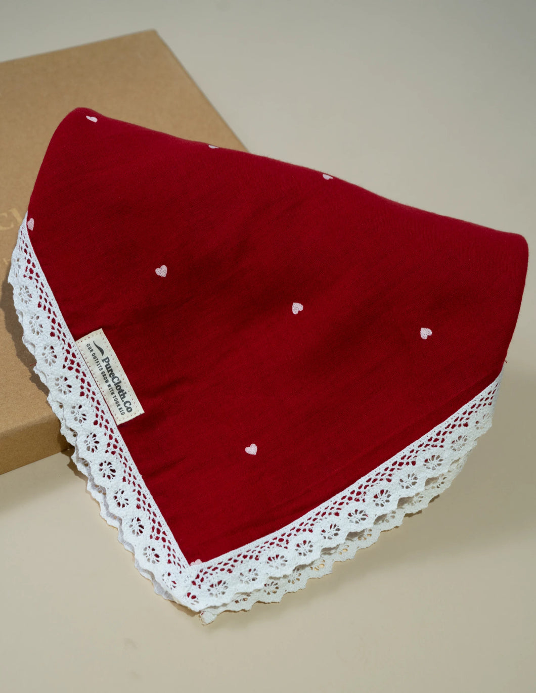 Organic Muslin Baby Swaddle/Blanket With Lace | Red Heart