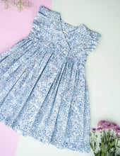 Load image into Gallery viewer, Blue Petal Wrap Dress for Infants &amp; Toddlers| Baby Frock
