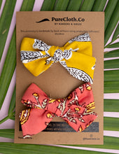 Load image into Gallery viewer, Sunshine &amp; Coral Knot Bow | Set of Two
