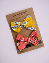 Load image into Gallery viewer, Sunshine &amp; Coral Knot Bow | Set of Two
