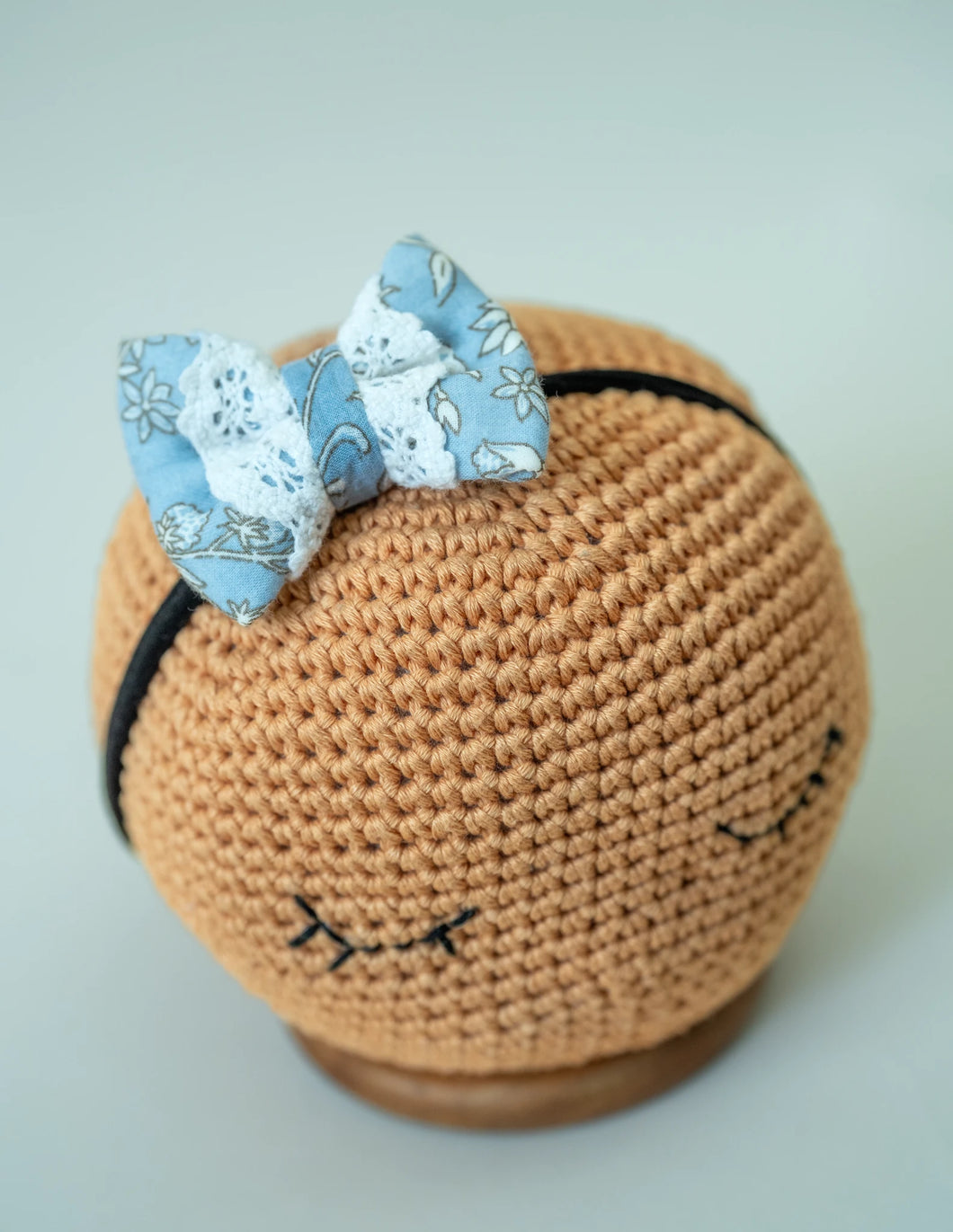 Newborn Mini Bow | Hair Clips | Headband |Grey Floral