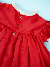Load image into Gallery viewer, Lotus Bloom Festive Dress | Red Chanderi Silk
