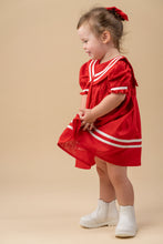 Load image into Gallery viewer, Sailor Dress for Girls | Cotton | Red
