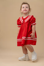 Load image into Gallery viewer, Sailor Dress for Girls | Cotton | Red

