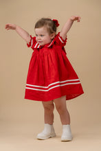 Load image into Gallery viewer, Sailor Dress for Girls | Cotton | Red
