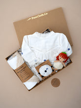 Load image into Gallery viewer, Baby Girl Gift Hamper with Cotton Romper and Swaddle - Polka Dot

