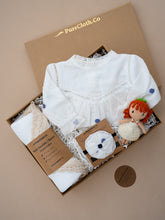 Load image into Gallery viewer, Baby Girl Gift Hamper with Cotton Romper and Swaddle - Polka Dot
