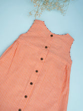 Load image into Gallery viewer, Vintage Frock | Handwoven Cotton | Pink and Orange Stripe
