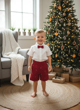 Load image into Gallery viewer, Boys Cotton Tuck Co-Ord Set Red

