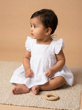 Load image into Gallery viewer, Pure Ruffle Baby Dress with Bloomers | Mull Cotton | White
