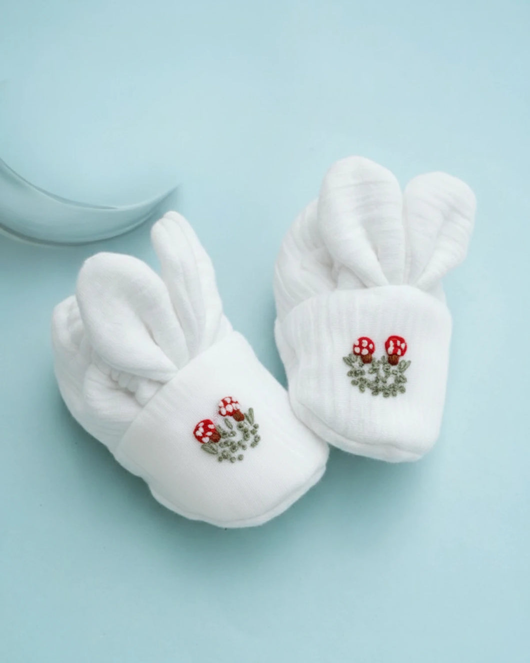 White Bunny Bootie Embroidered