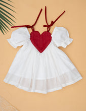 Load image into Gallery viewer, Kota Silk Heart Dress | White Baby Dress | Pure Silk
