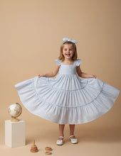Load image into Gallery viewer, Sun Kissed Layered Dress - Mul Cotton - Blue Stripe
