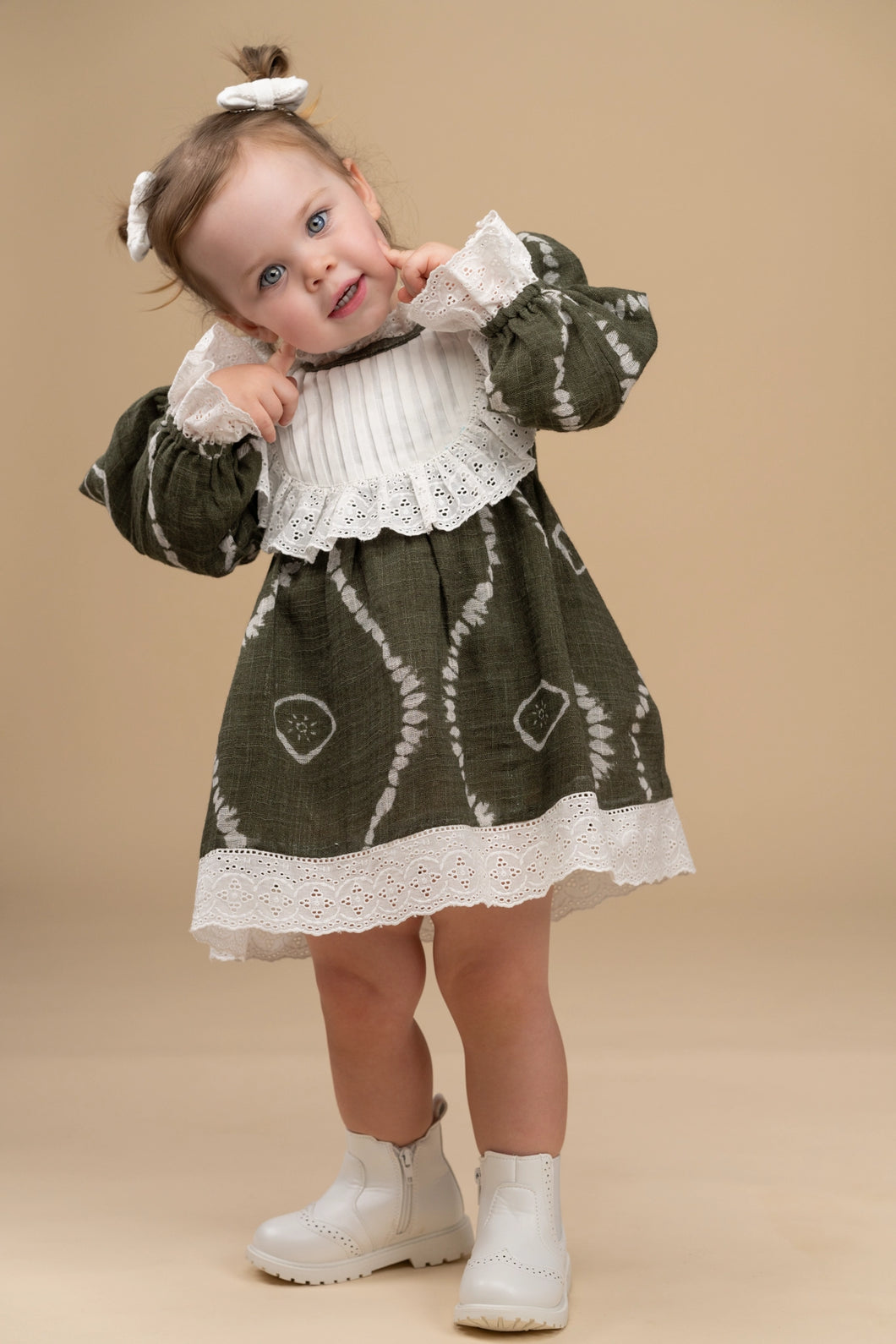 Green Victorian Dress| Winter Partywear | Cotton