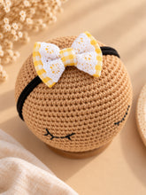 Load image into Gallery viewer, Newborn Mini Bow | Hair Clips | Headband | Yellow Check

