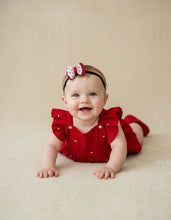 Load image into Gallery viewer, Organic Baby Romper for Girls - Red Heart
