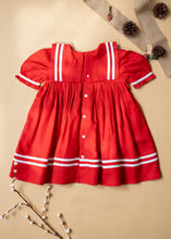 Load image into Gallery viewer, Sailor Dress for Girls | Cotton | Red
