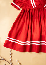 Load image into Gallery viewer, Sailor Dress for Girls | Cotton | Red
