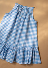 Load image into Gallery viewer, Sky Breeze Blue Check Summer Dress
