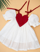 Load image into Gallery viewer, Kota Silk Heart Dress | White Baby Dress | Pure Silk
