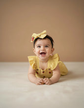Load image into Gallery viewer, Baby Girl Gift Hamper with Muslin Swaddle and Toy- Yellow Sunshine
